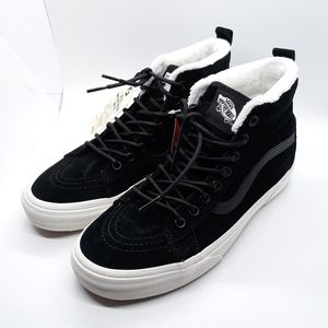 NEW Womens Vans Sk8-Hi MTE Black Marshmallow Fur
